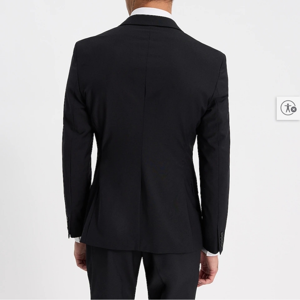 Express Men’s Black Extra Slim Fit Wool-Blend Modern Tech Suit Jacket Formal 38S - Picture 3 of 16